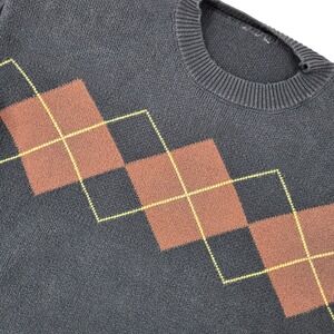 Taylor Swift MEDIUM Argyle Knit Crewneck Sweater Navy Blue Folklore Merch Preppy